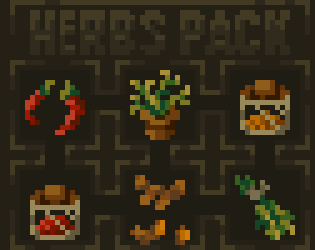 Herbs And Spices Assets Pack 16x16 By Fudzy