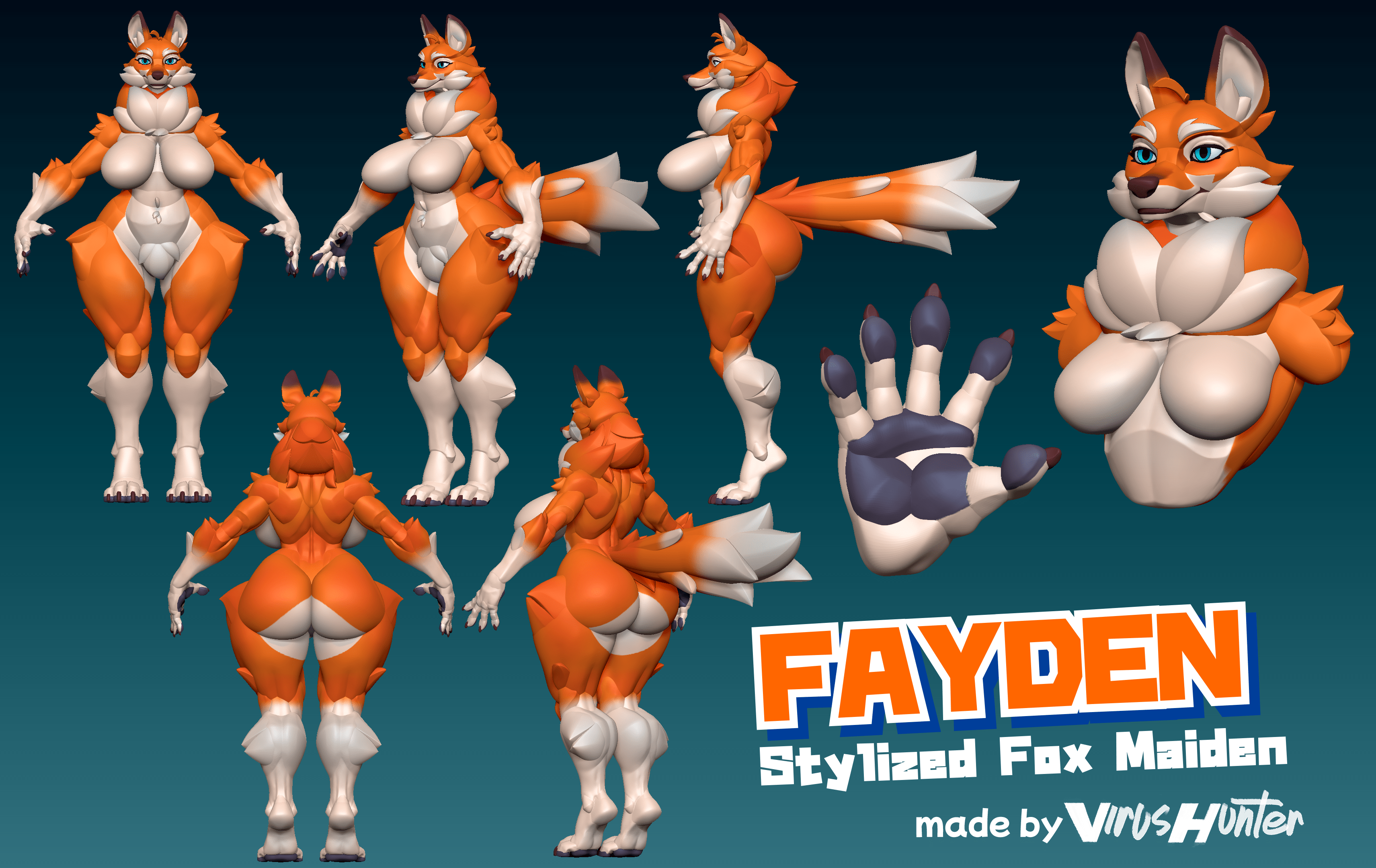 Fayden - Stylized Female Fox Sculpt