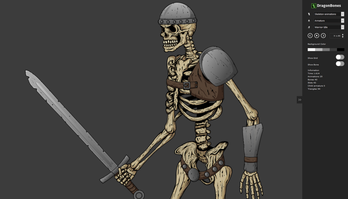 2D Animated Skeleton by Ismartal