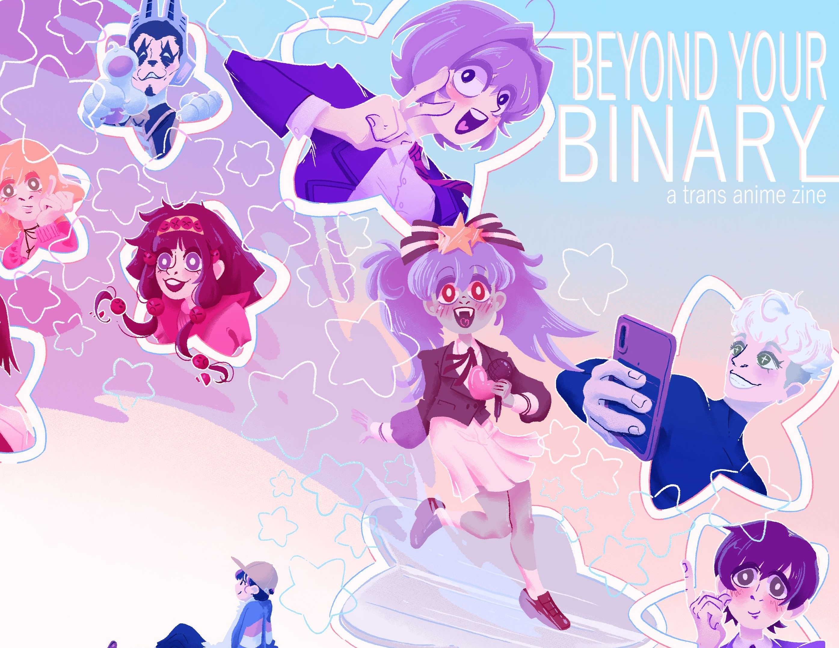 Cover image for Beyond Your Binary: a Trans Anime Zine