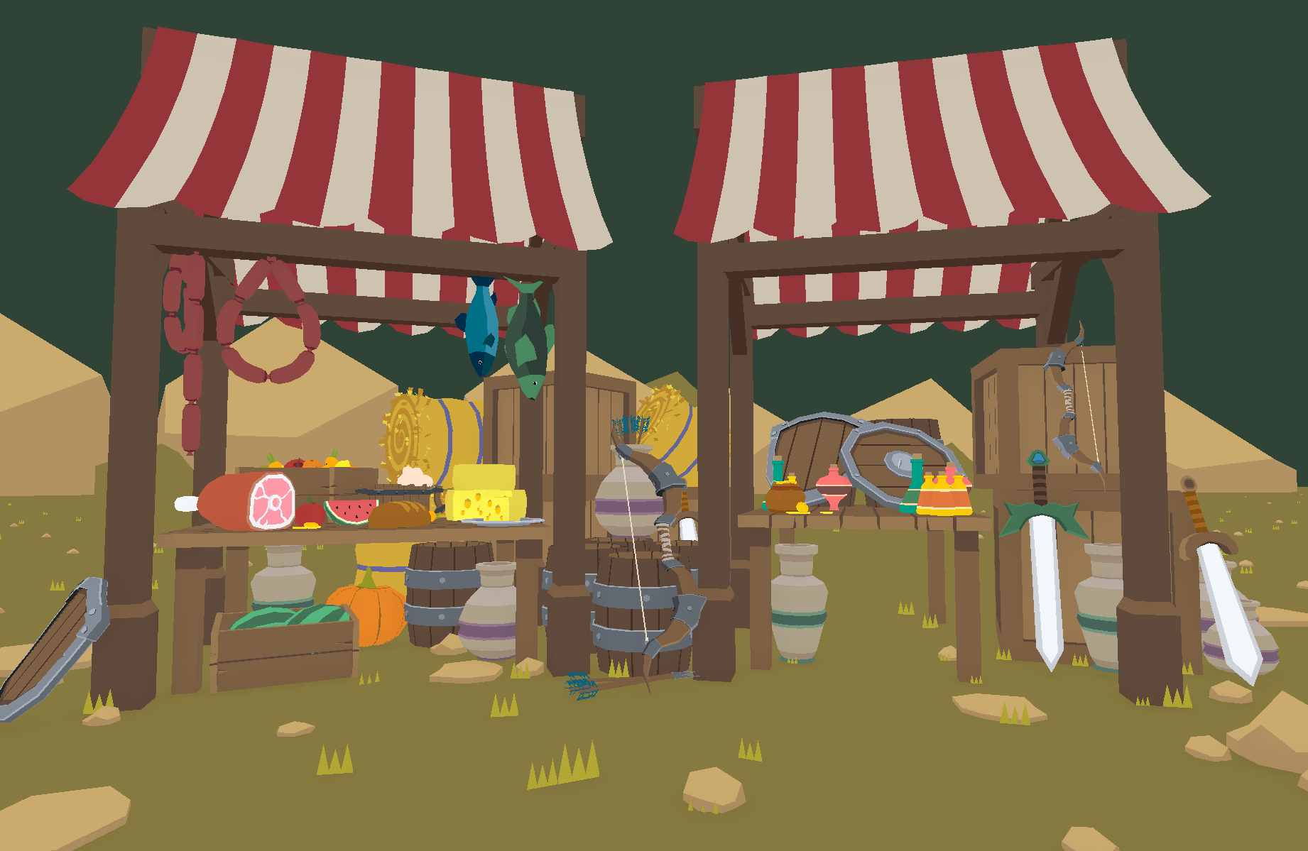 Stylized Medieval Market Assets