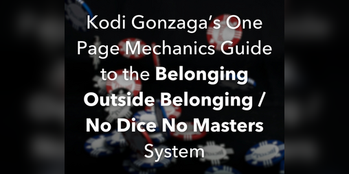 Cover image for One Page Guide to No Dice No Masters