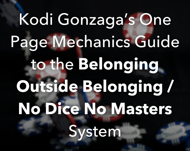 Cover image for One Page Guide to No Dice No Masters