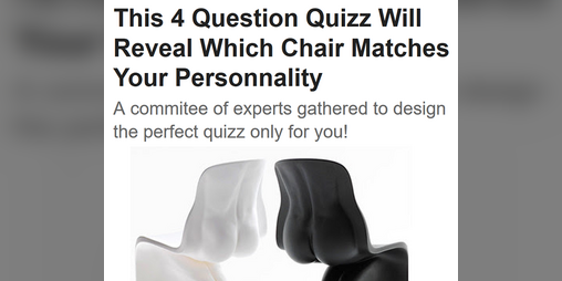 Cover image for This 4 Question Quizz Will Reveal Which Chair Matches Your Personnality