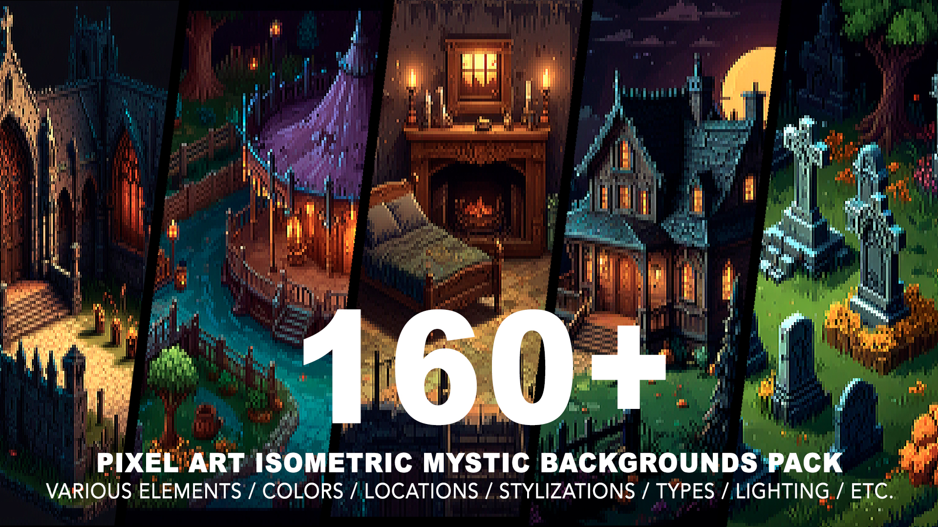 160+ MYSTIC ISOMETRIC BACKGROUNDS