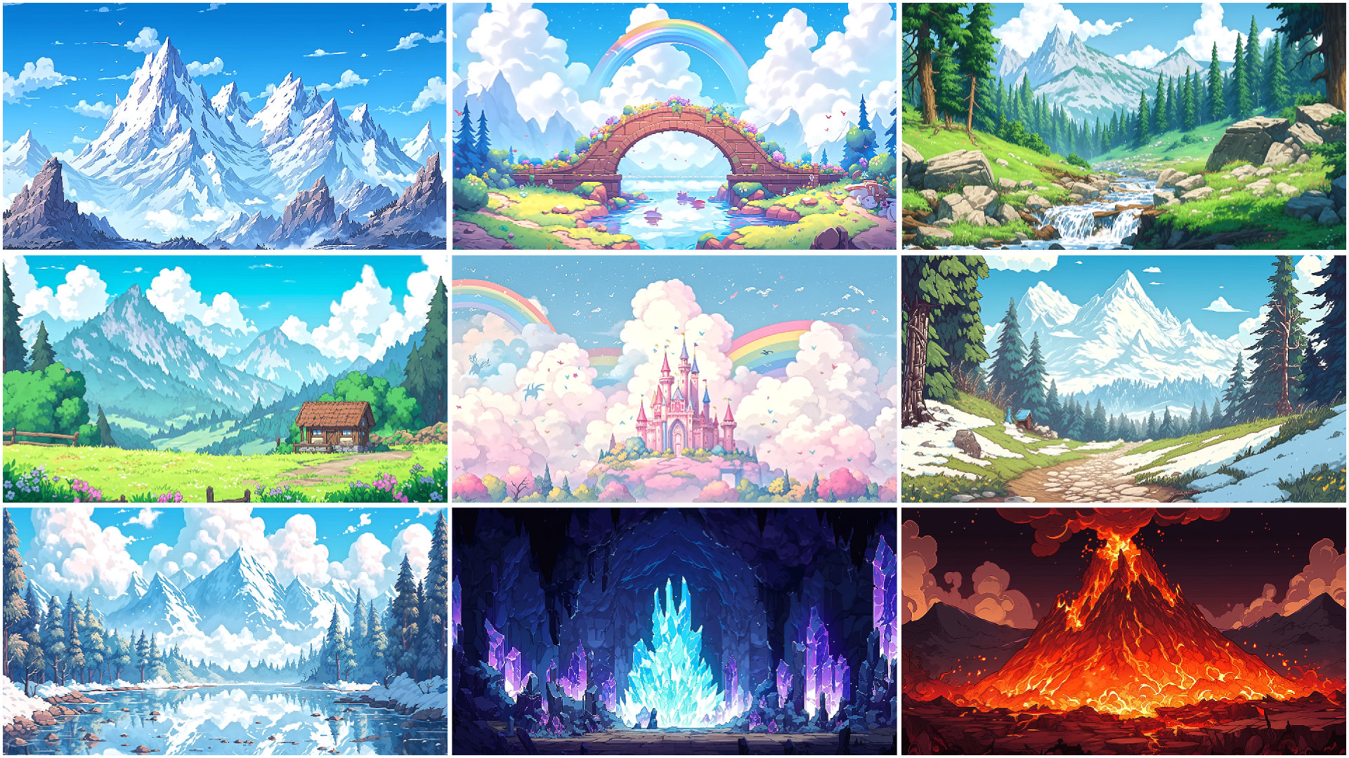 Pixel Mountain Background Vol.1 - Scenic 2D Pixel Art