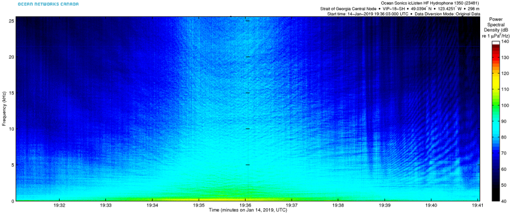 Spectrogram for passage of Densa Panther Bulk Carrier