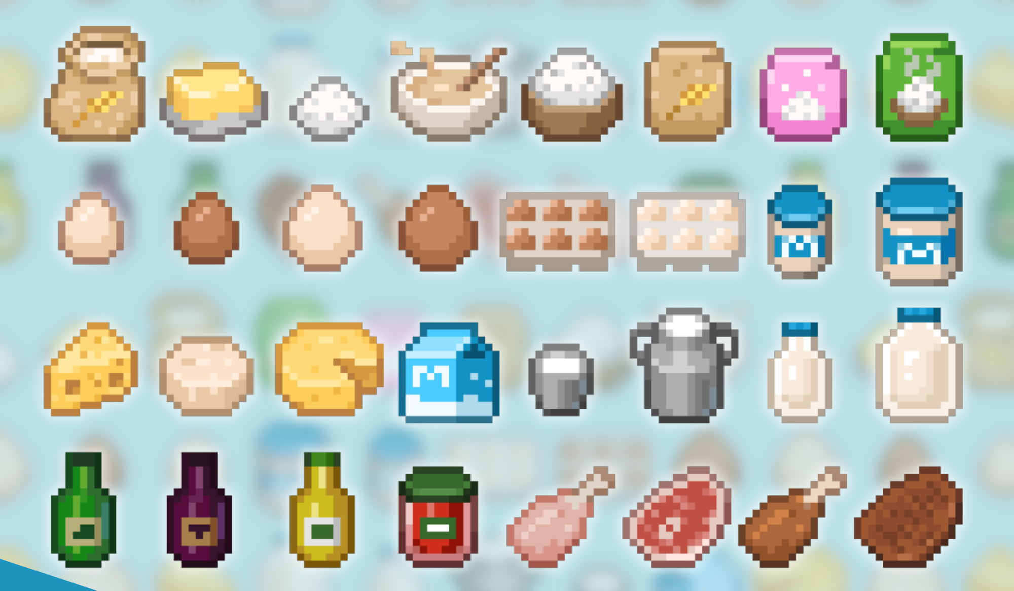 32 Farm Food Items - Cooking Icons