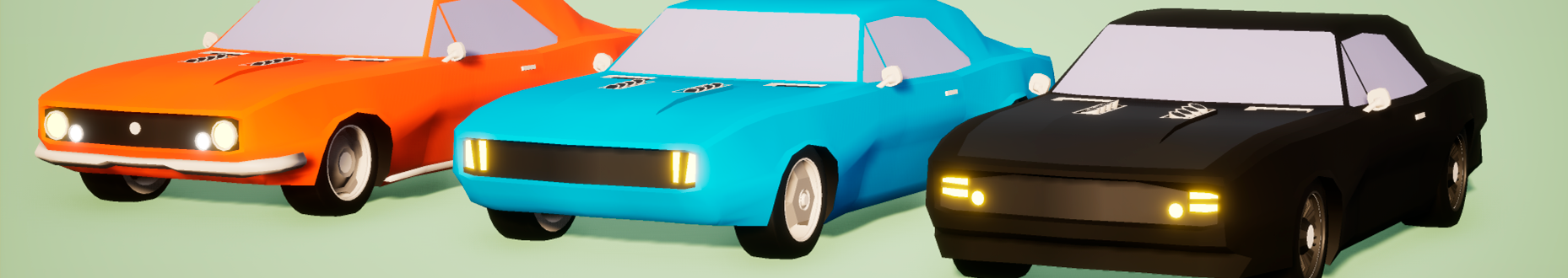 Free Low Poly Car, 3 body kits, 4 rims