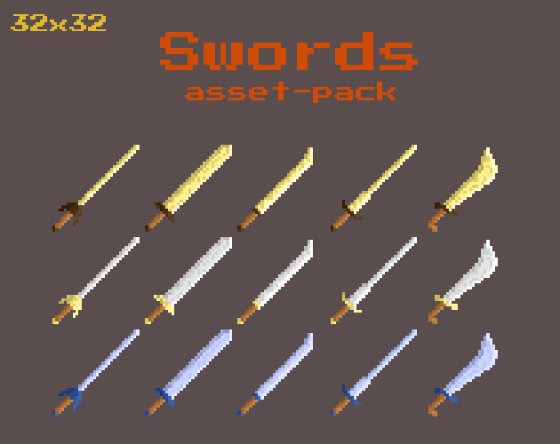 Swords Pixel-art 32x32 by kanmandev