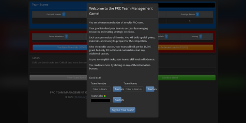 Cover image for FRC Team Management Game