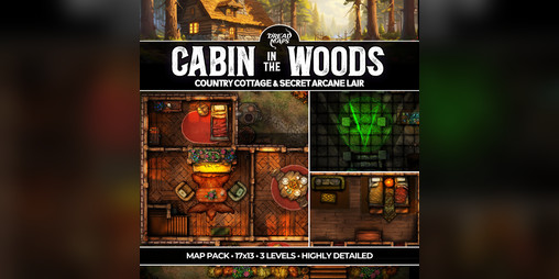 Cover image for Cabin in the Woods TTRPG Battlemap