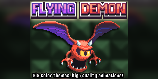 Flying Demon - Pixel Art Monster by unTied Games