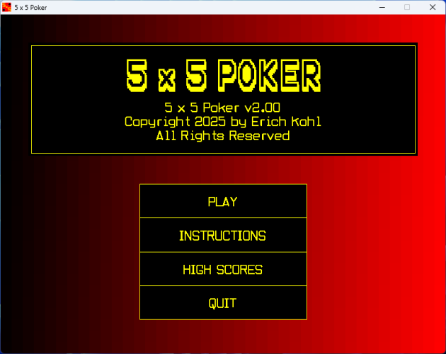 5 x 5 Poker