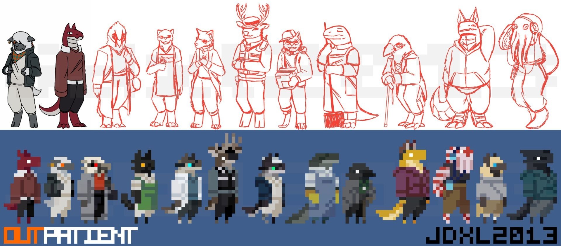 New Outpatient Character Designs - jdxl2013