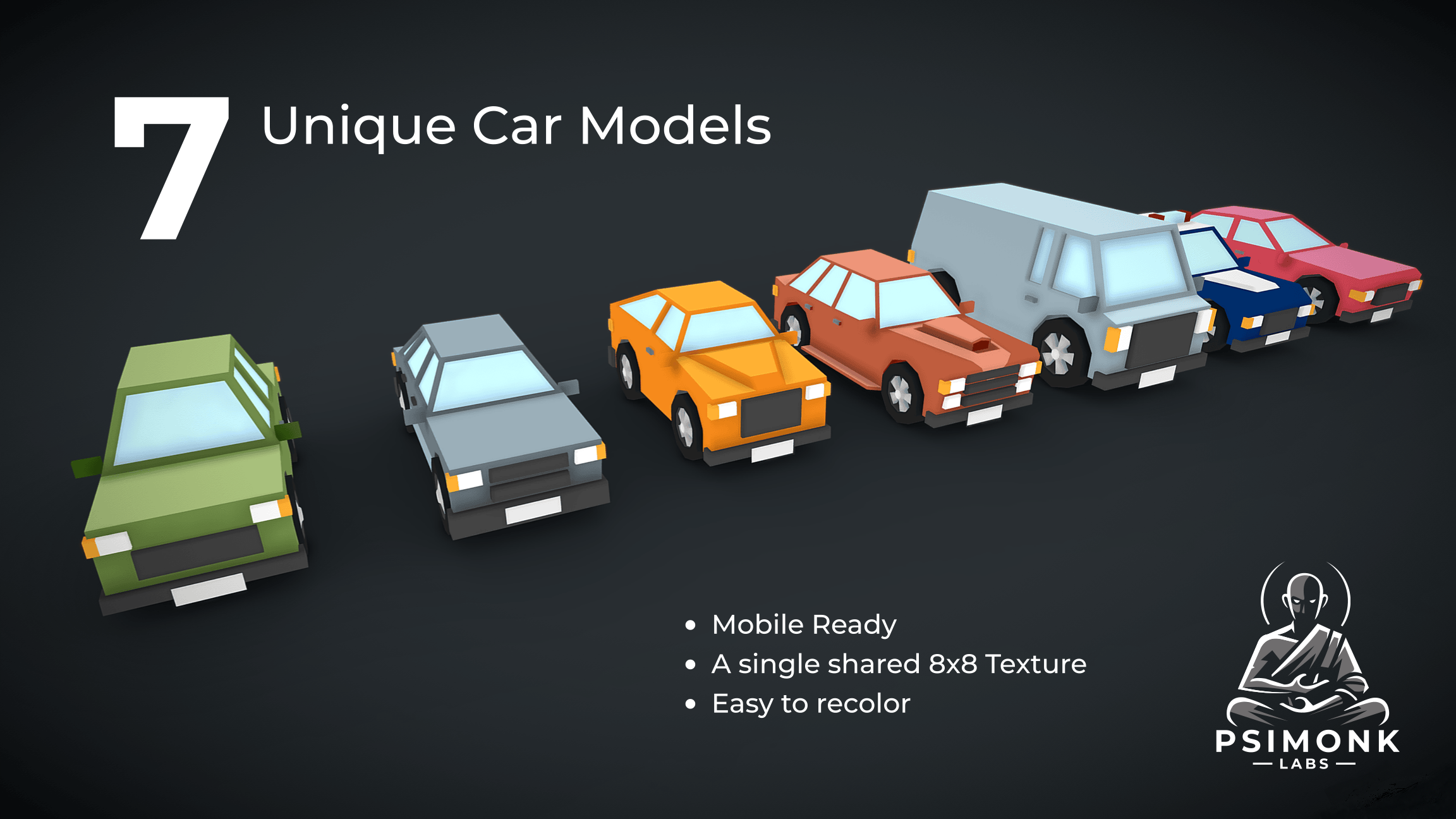 Low Poly Car Pack 01 - Mobile Ready