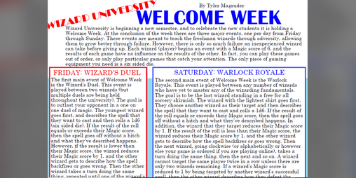 Cover image for Wizard University Welcome Week