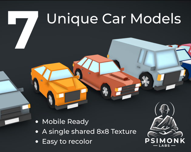 Low Poly Car Pack 01 - Mobile Ready by 16 Bitz