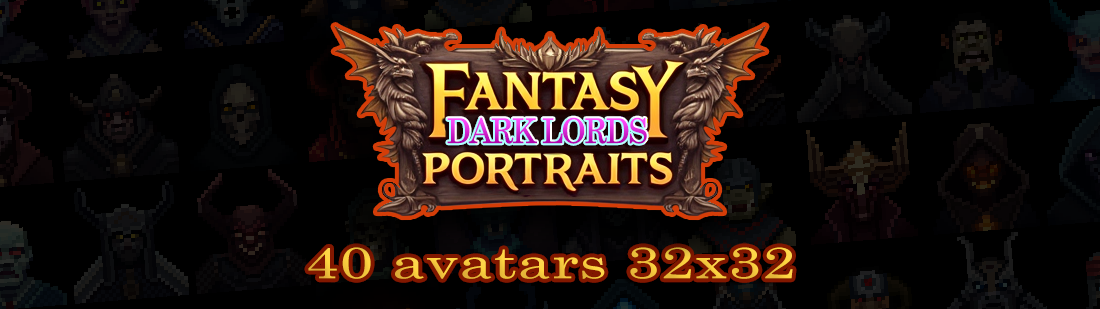 40 Fantasy Dark Lords Portraits 32x32