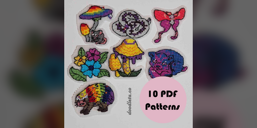 Cover image for Woodland Pride Mini Cross Stitch Pattern Bundle