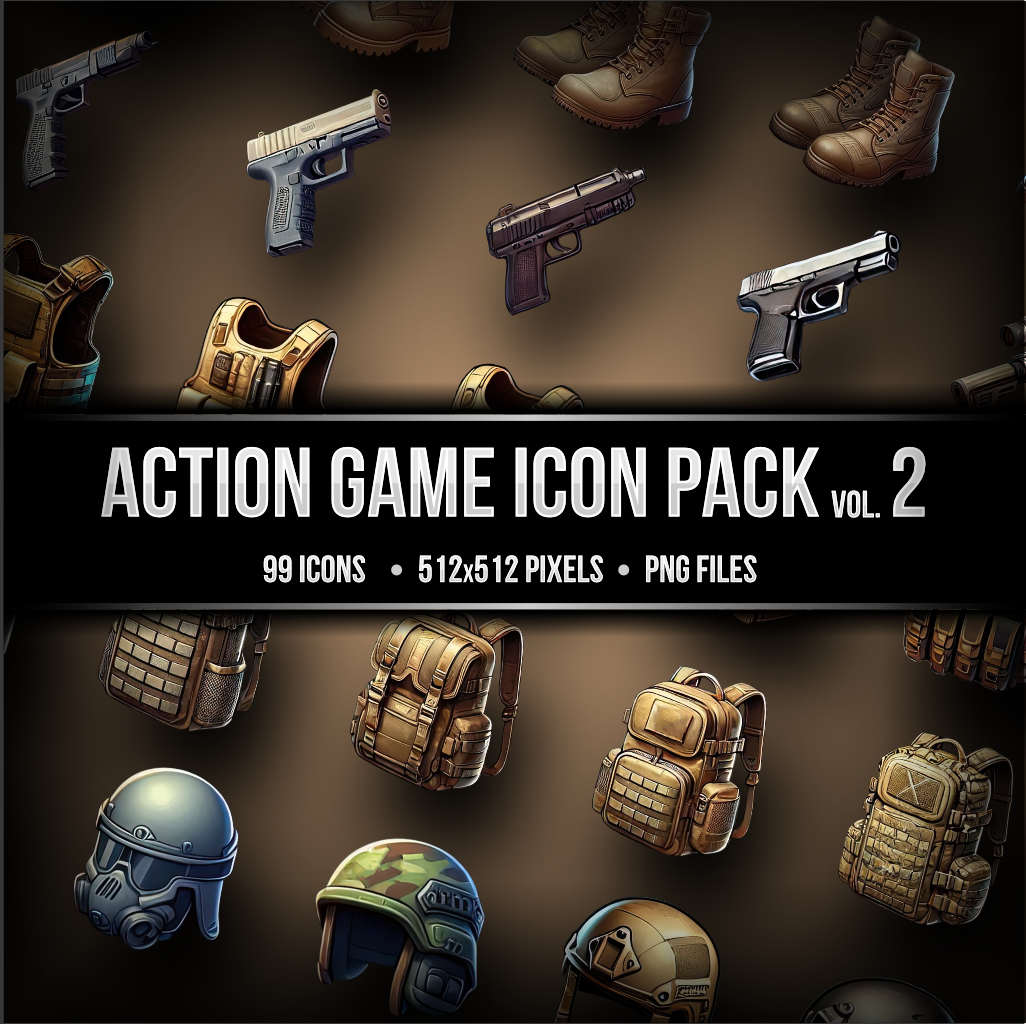 Action Military Game Inventory Icon Pack vol. 2