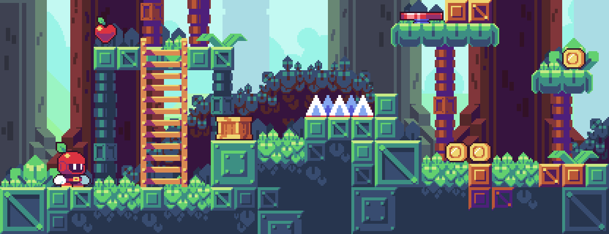 Green Greens Forest Pixel Art Platformer Asset Pack By Phil Giarrusso