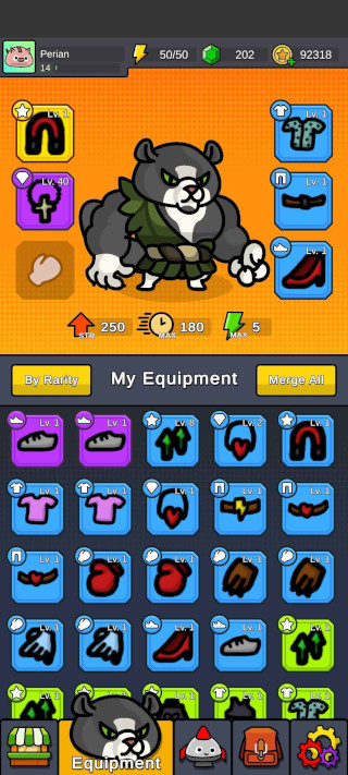 Slime Bouncer Equipment UI