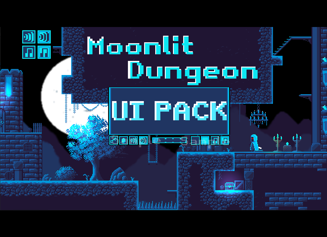 Moonlit UI and Button Pack - Part of the Moonlit Platformer Series