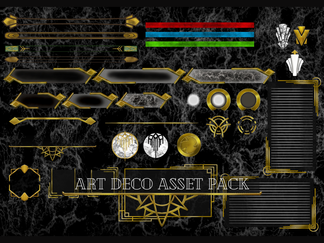 UI Icons Asset pack [Art Deco inspired]