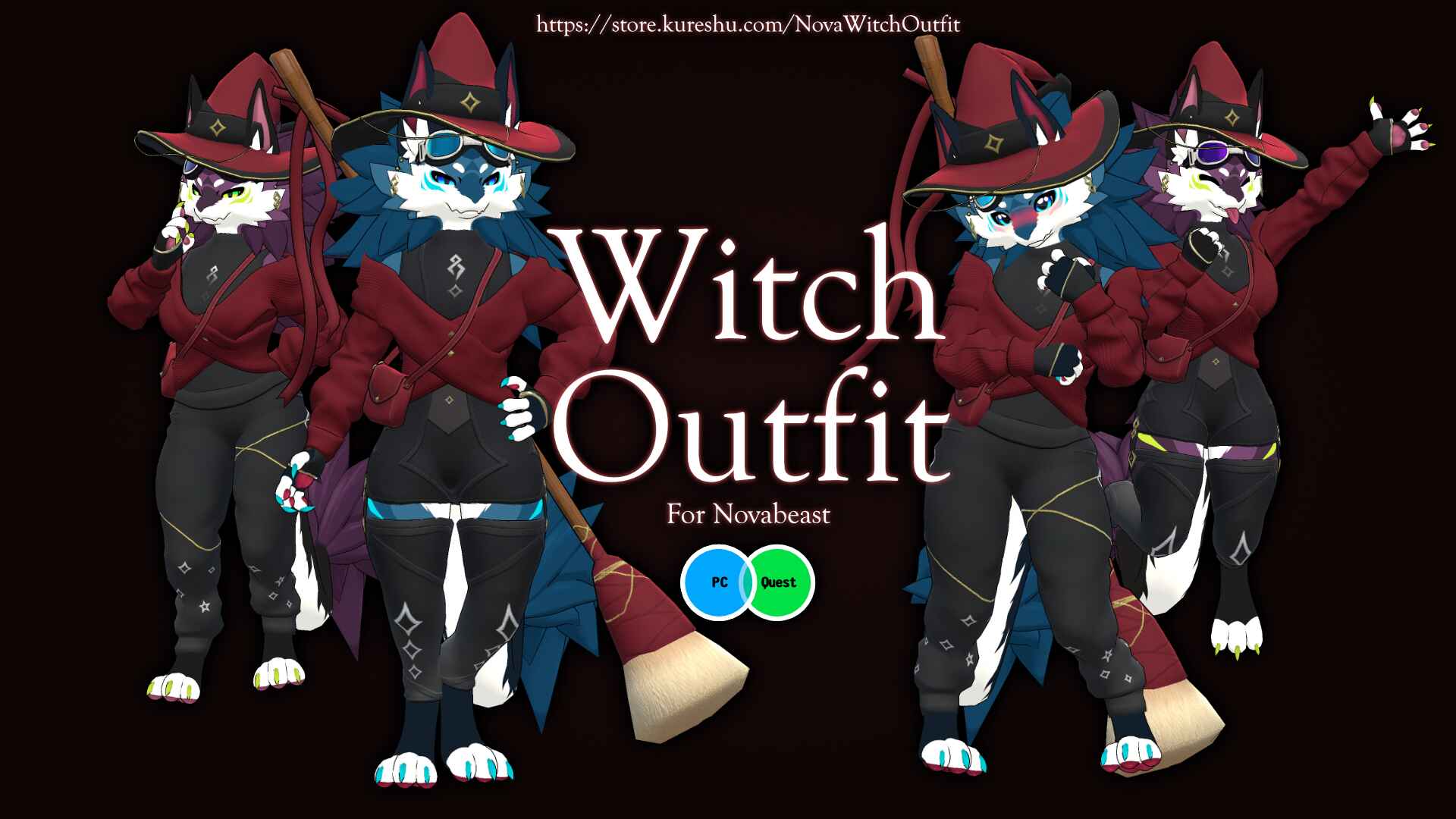 Novabeast Halloween Witch Sweater Outfit (VRChat PC and Quest Compatible)