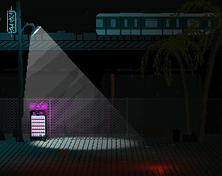 Scene Cyberpunk Pixel art