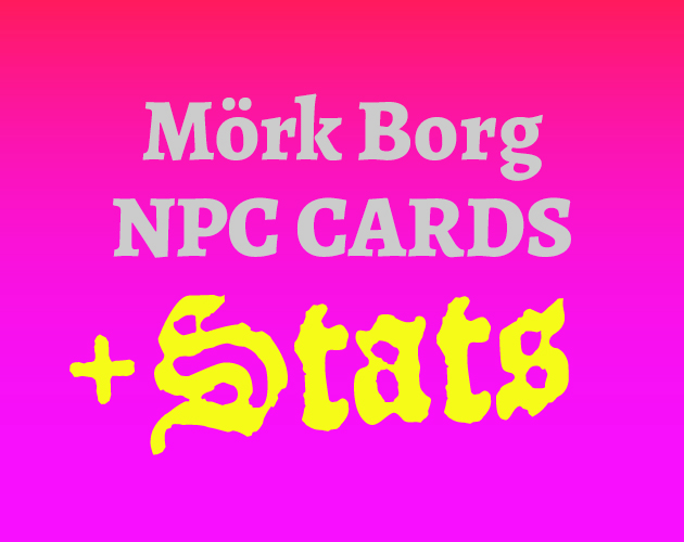 Cover image for Mörk Borg NPC Cards + Stats
