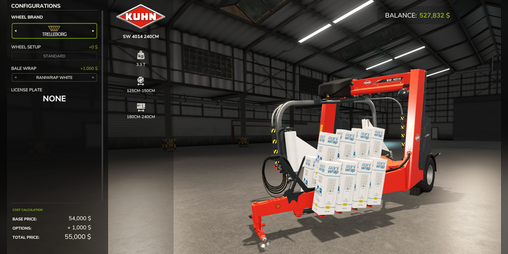 Cover image for FS25 Kuhn SW4014 240cm Wrapper Pack
