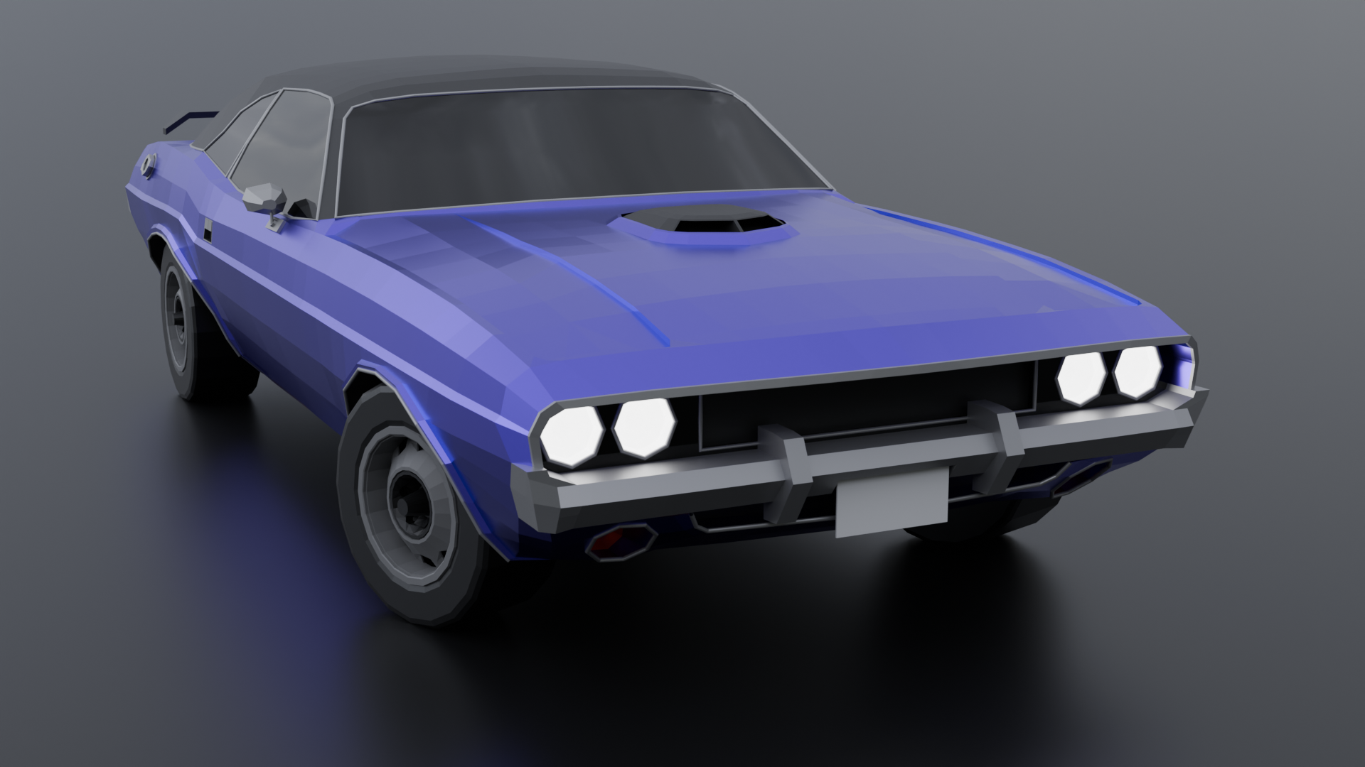 Low Poly Challenger Muscle Car