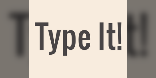 Cover image for Type It!