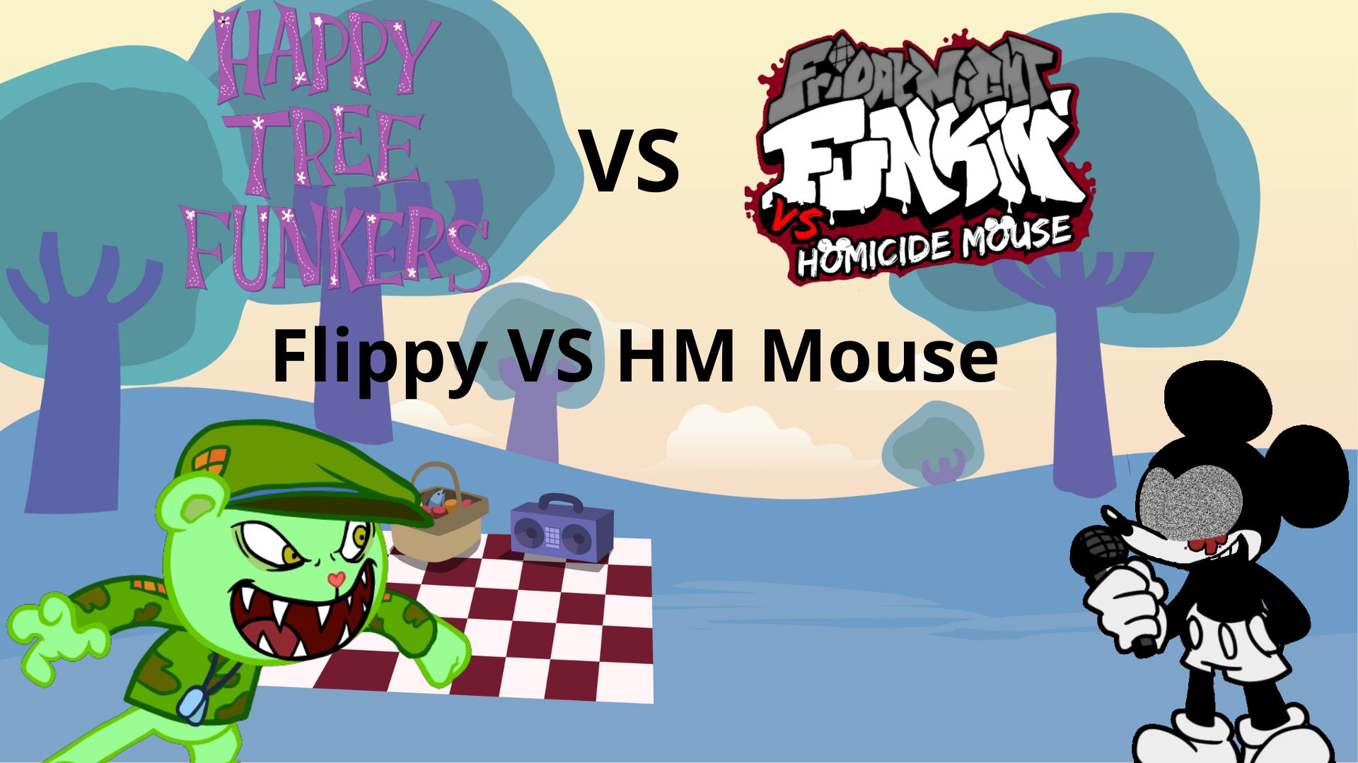 Cover image for Happy Tree Funkers VS HM Mouse (Flippy VS HM Mickey)
