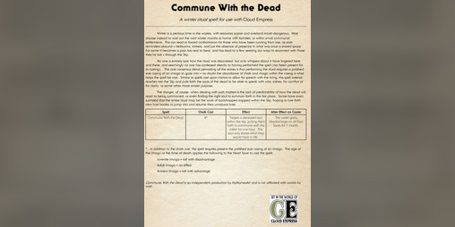 Cover image for Commune With the Dead - a winter ritual for Cloud Empress