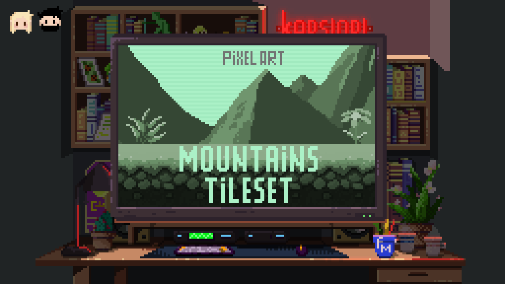 FREE Pixel Art Mountains Tileset and Backgrounds