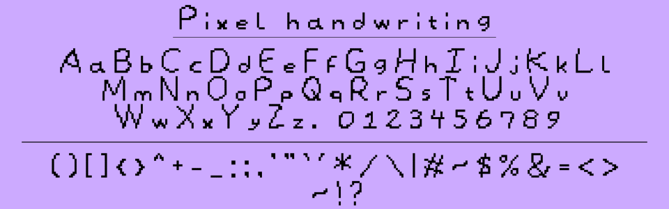 Pixel handwriting