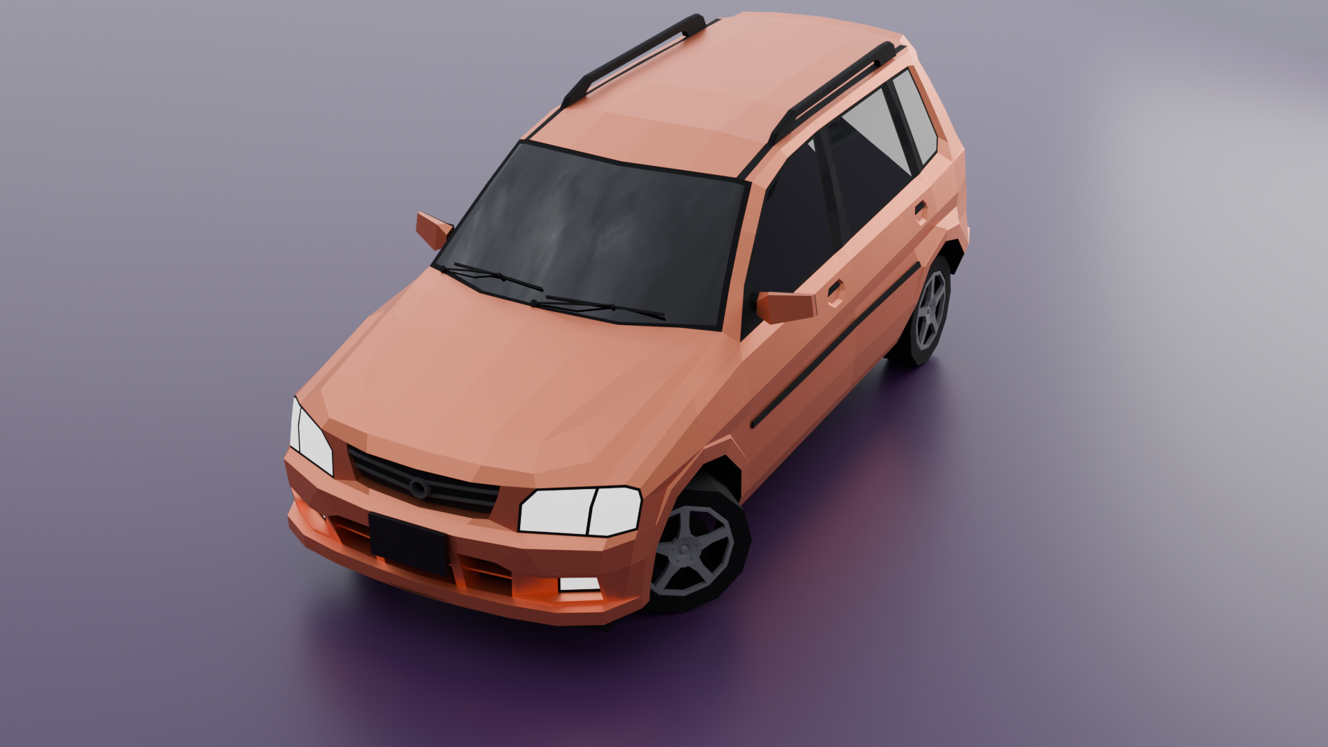 Low Poly Japanese Mini Van