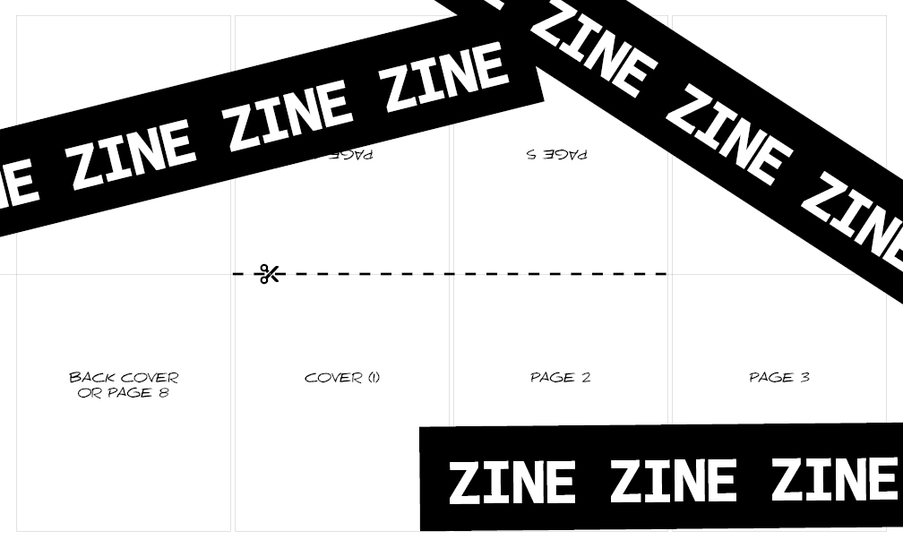 8- or 16-Page Zine Template for Legal-Size Paper by lin codega