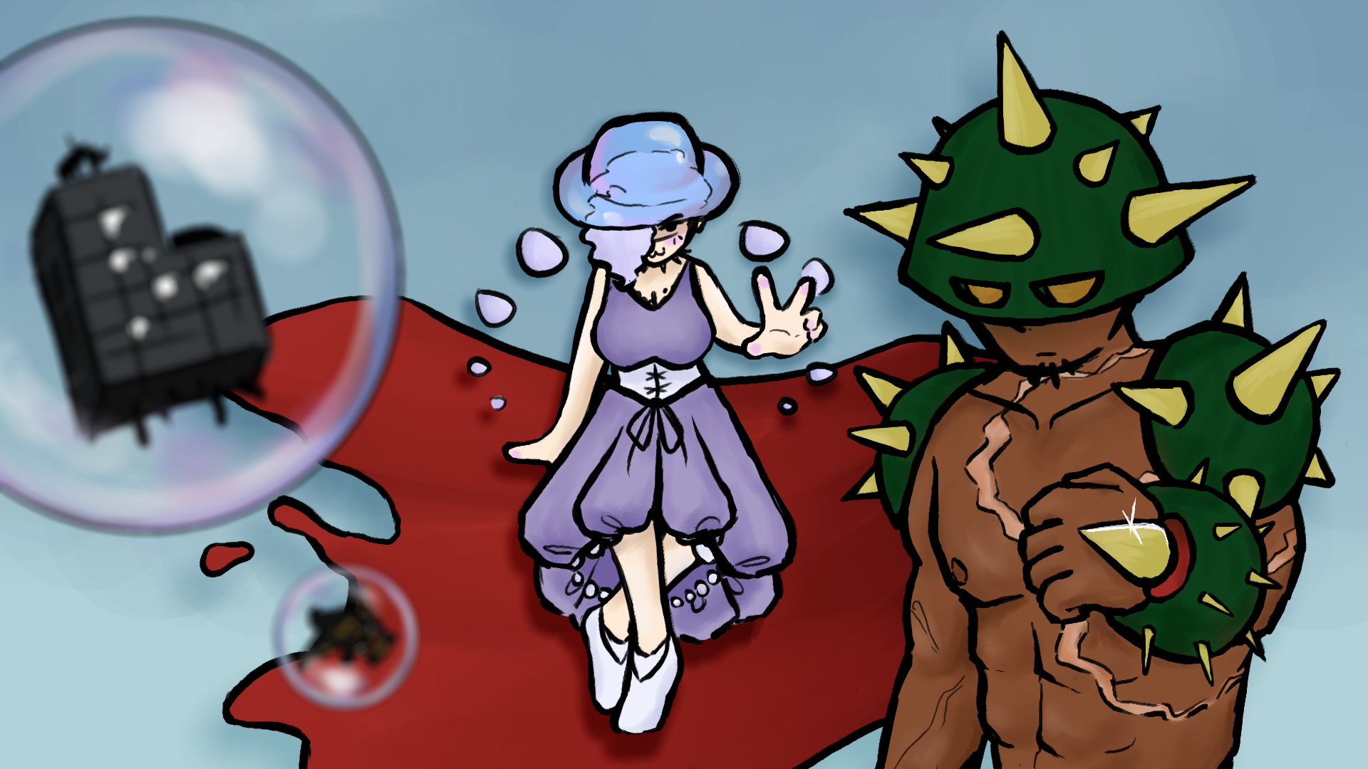 Bubble-Chan VS Cactus-Man GGJ