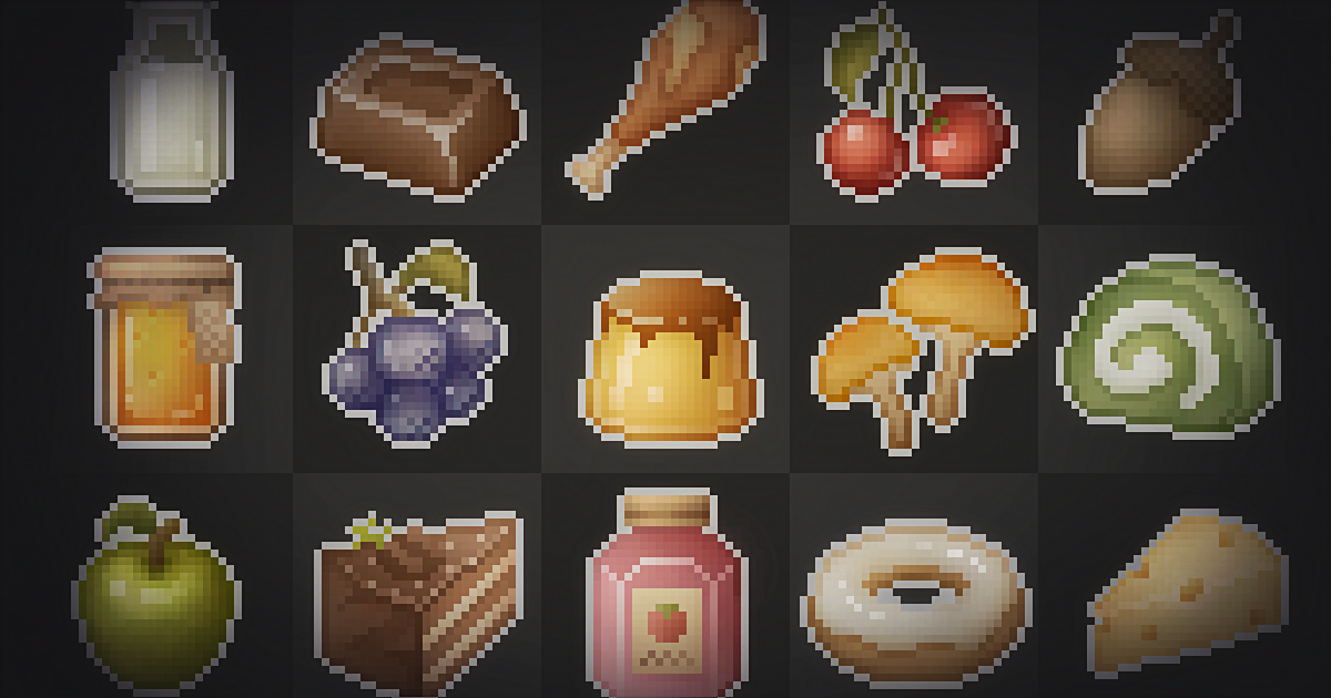 Pixel Art Icon Pack - Food