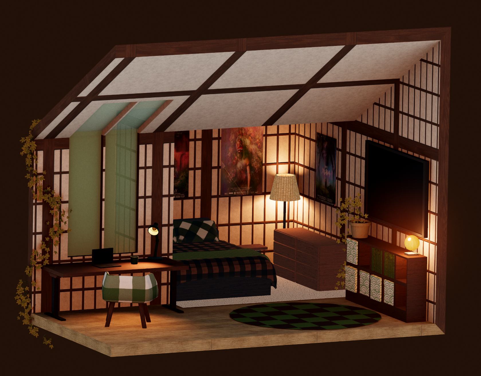 Japandi style bedroom