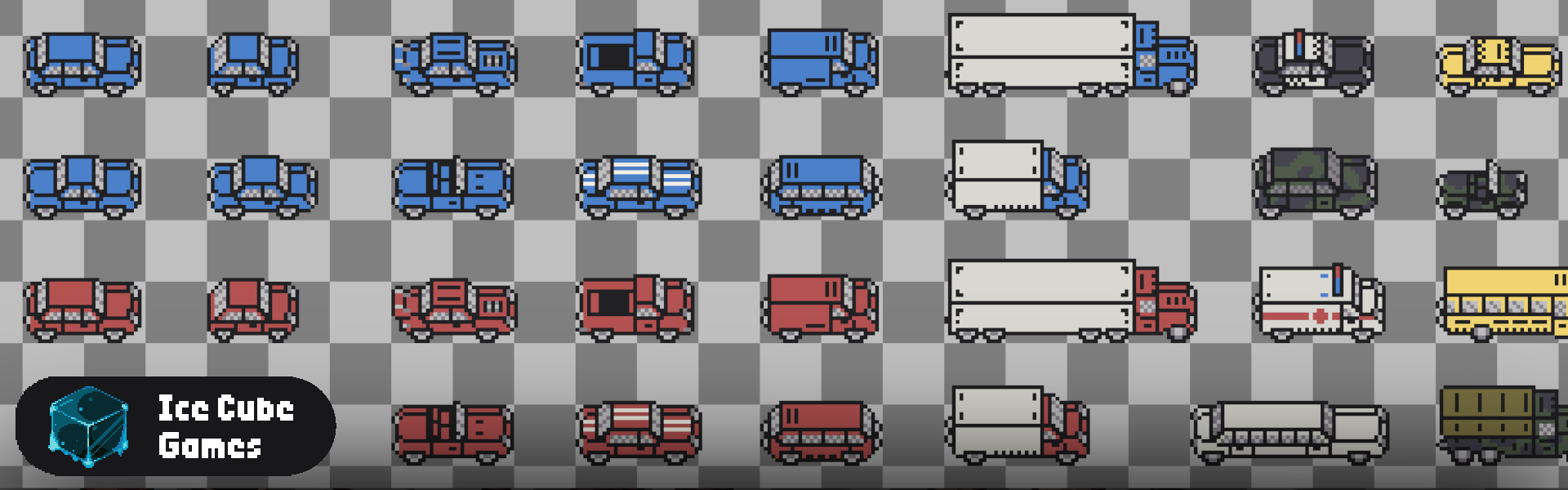 Simple Pixel Art Cars & Trucks