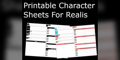 Cover image for Printable Character Sheets for Realis