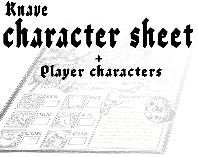 Cover image for Knave Character Sheet + PCs!