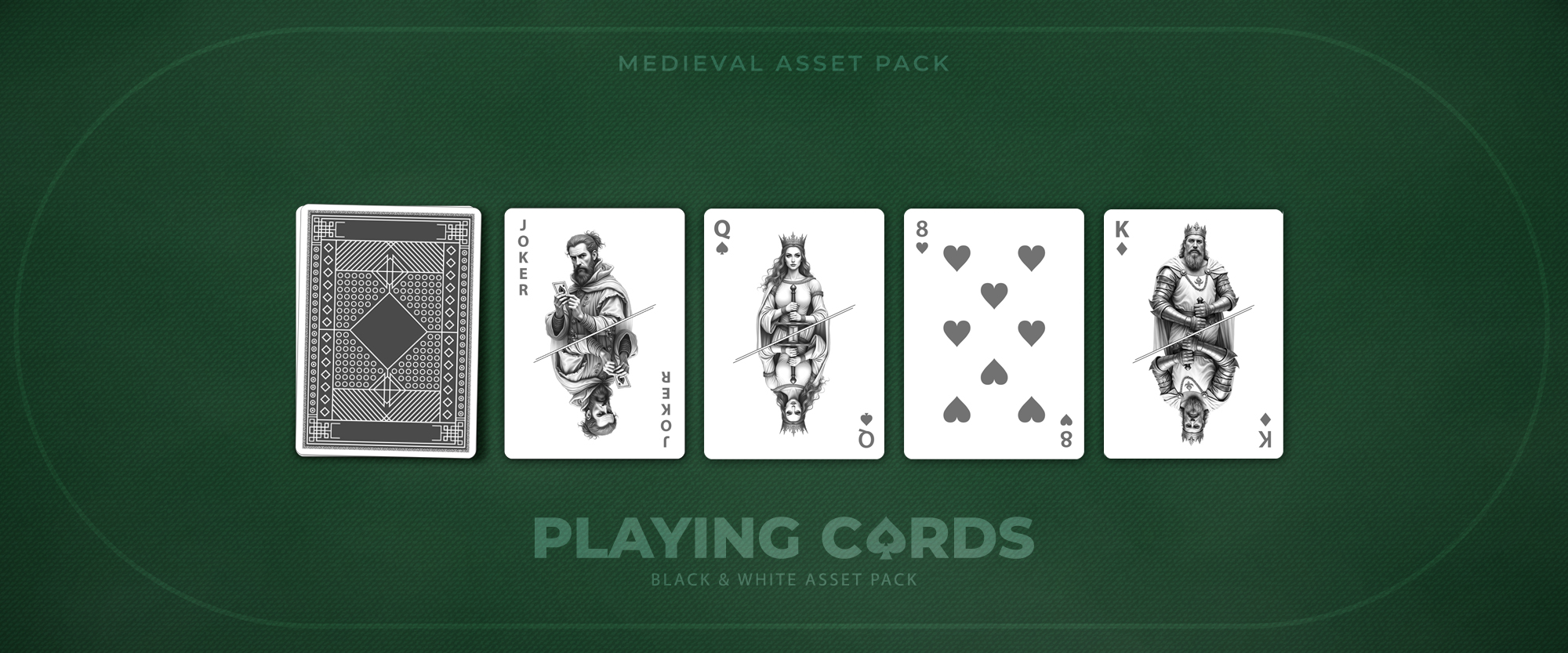 Playing Cards - B&W Medieval Theme