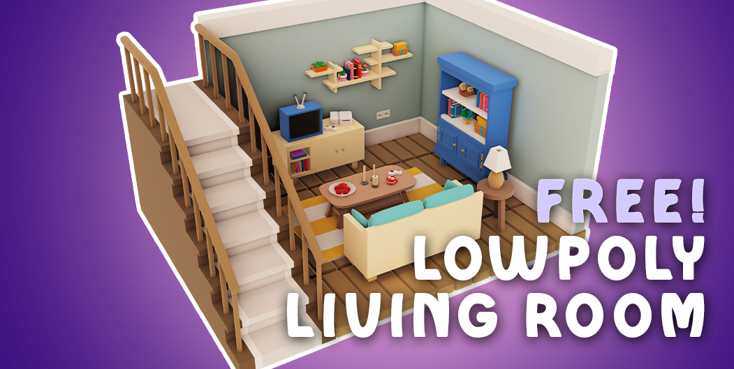 Low poly Living room Game Ready Asset Pack