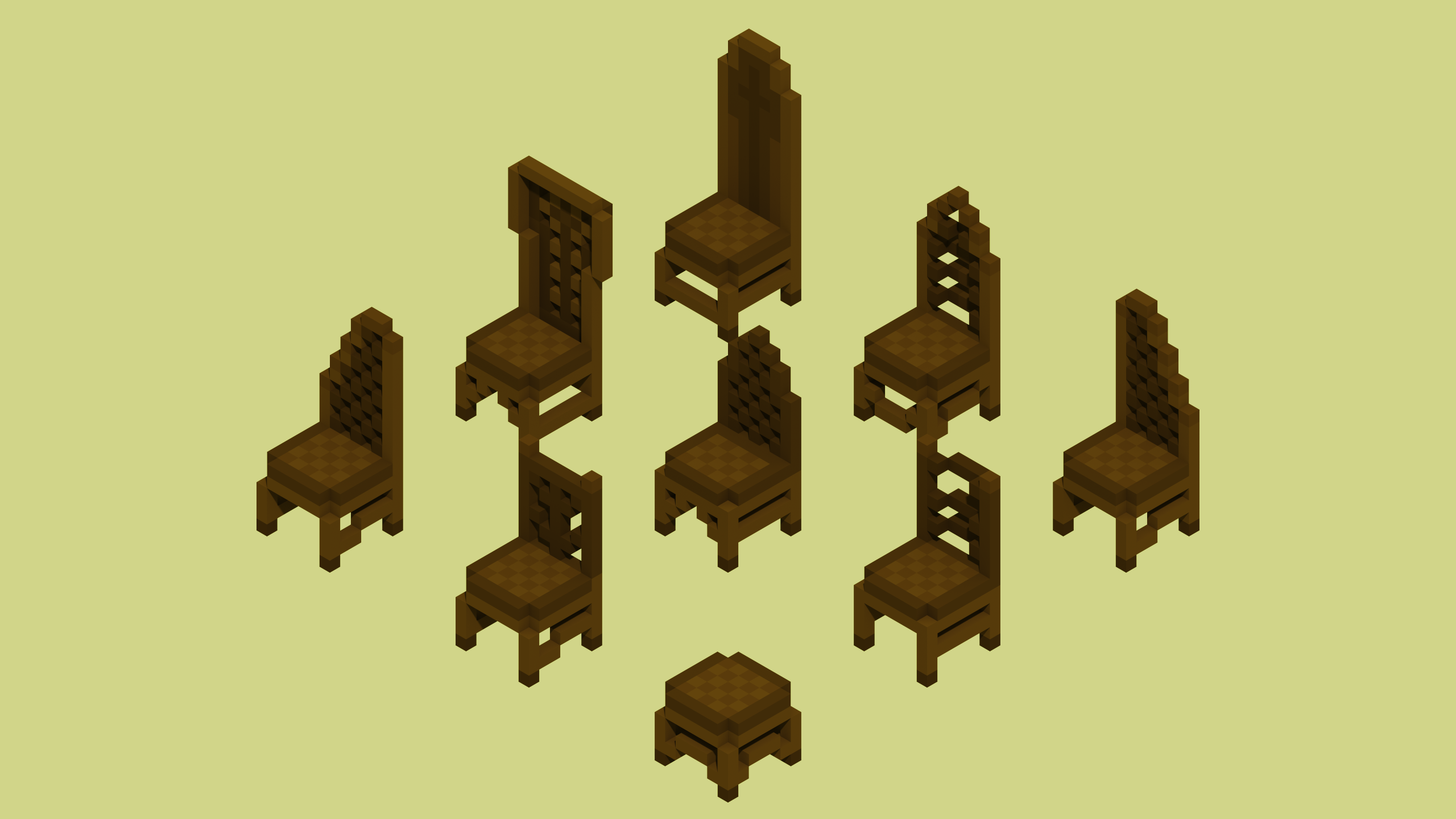 Chairs Furnitures Voxel